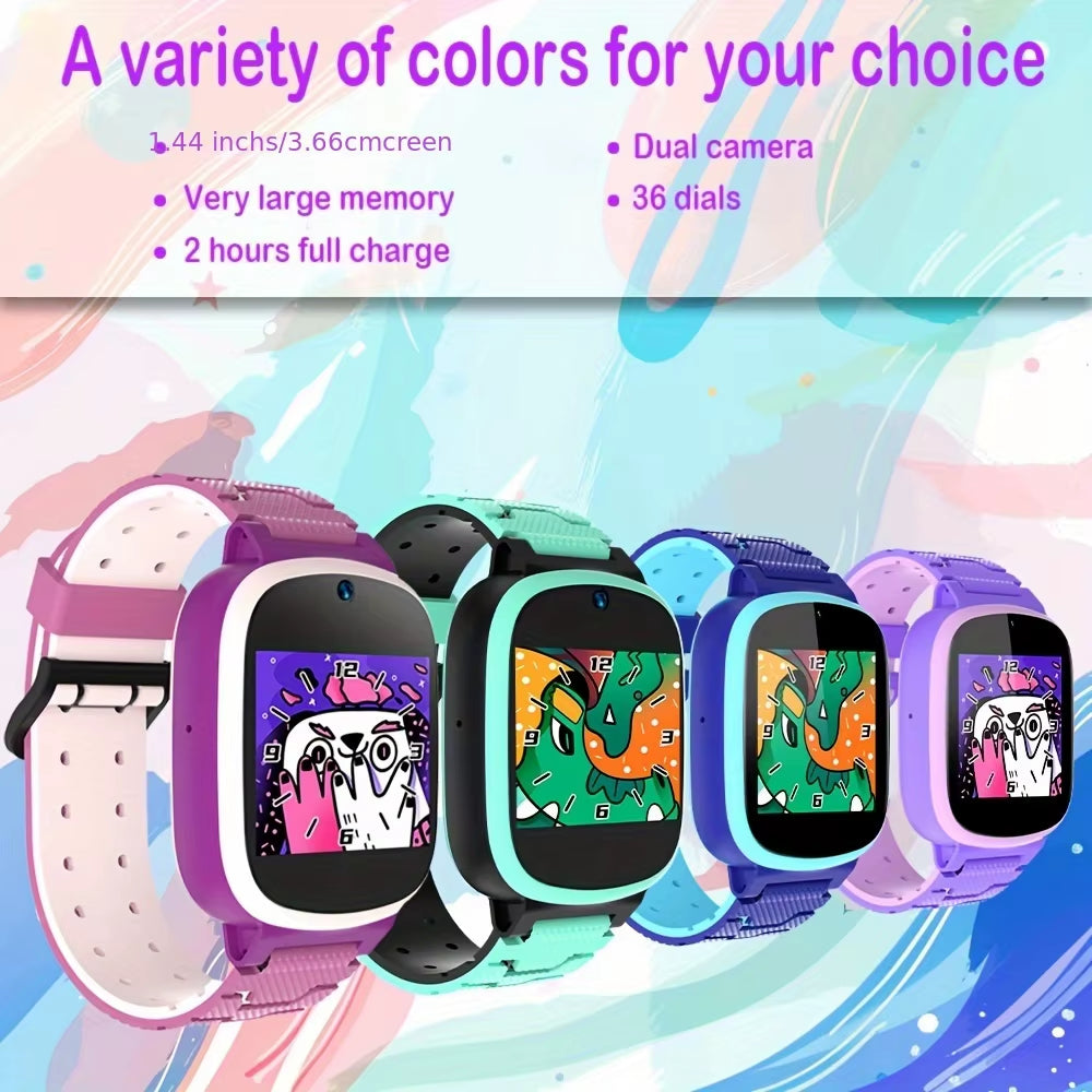 2025 New Kids Smart Watch HD Touch Screen Camera Puzzle Game Alarm Clock Calculator Birthday Gift for Boys and Girls