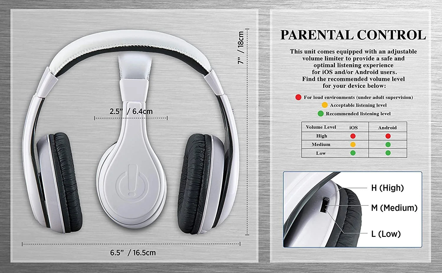 White Wired Headphones for Kids, over Ear Headphones Connect via 3.5Mm Jack
