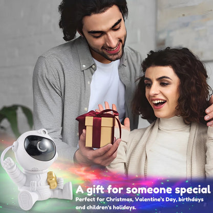 Astronaut Star Projector Adjustable Star Projection Night Light with Star Mode Brightness Mode 360°Rotating Star Projector Galaxy Light Remote Control USB Powered LED Nebula Lights for Home