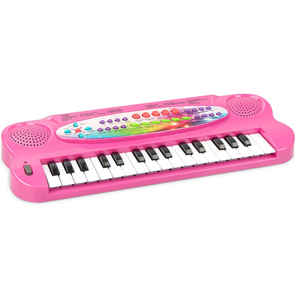 32 Keys Kids Keyboard Piano Portable Electronic Musical Instrument Multi-Function Music Keyboard Piano for Kids Early Learning Educational Toy Birthday Xmas Day Gifts (Pink)