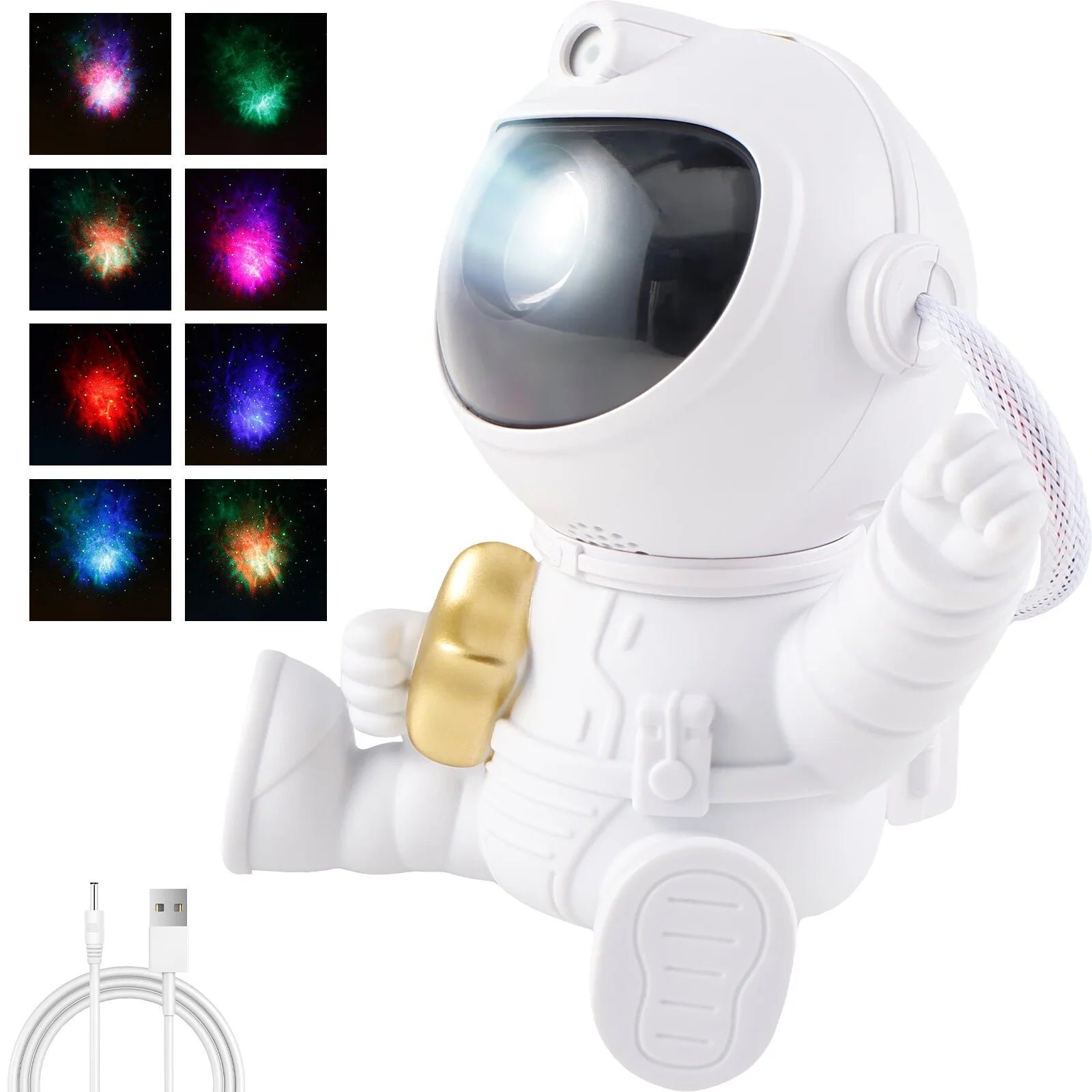 Astronaut Star Projector Adjustable Star Projection Night Light with Star Mode Brightness Mode 360°Rotating Star Projector Galaxy Light Remote Control USB Powered LED Nebula Lights for Home