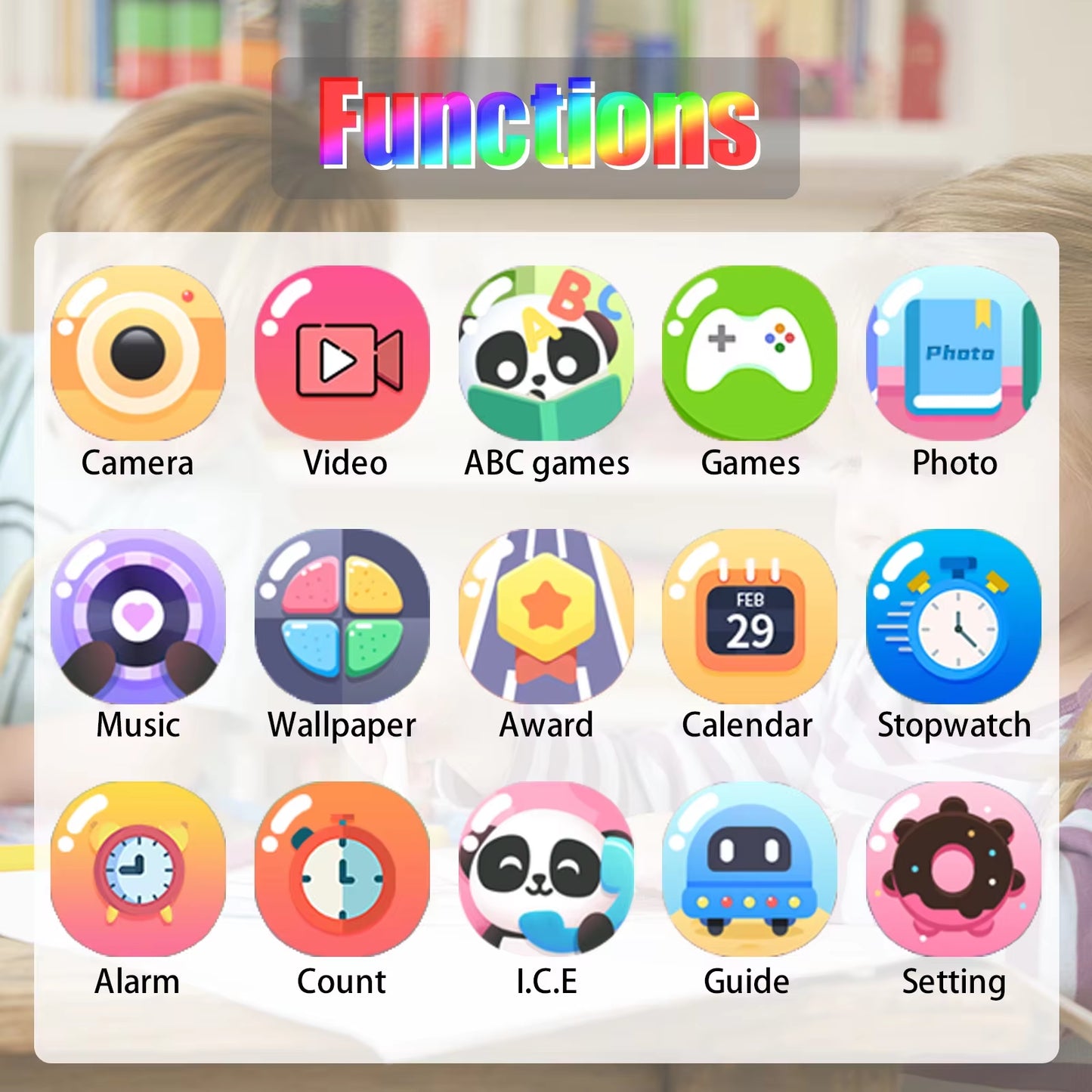 2025 New Kids Smart Watch HD Touch Screen Camera Puzzle Game Alarm Clock Calculator Birthday Gift for Boys and Girls