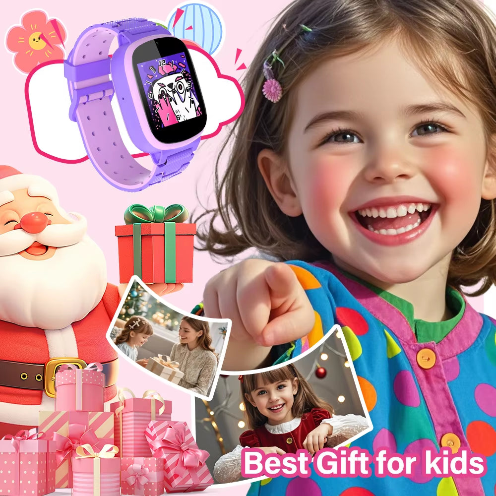 2025 New Kids Smart Watch HD Touch Screen Camera Puzzle Game Alarm Clock Calculator Birthday Gift for Boys and Girls